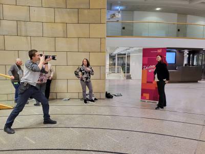 Fotoshooting im Landtag des Foyers